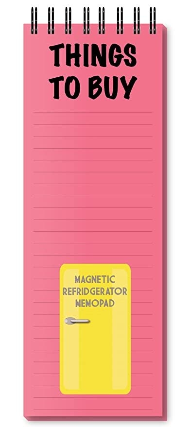 Pink fridge memo pad.