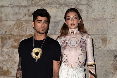 Gigi and Zayn posing on the red carpet together