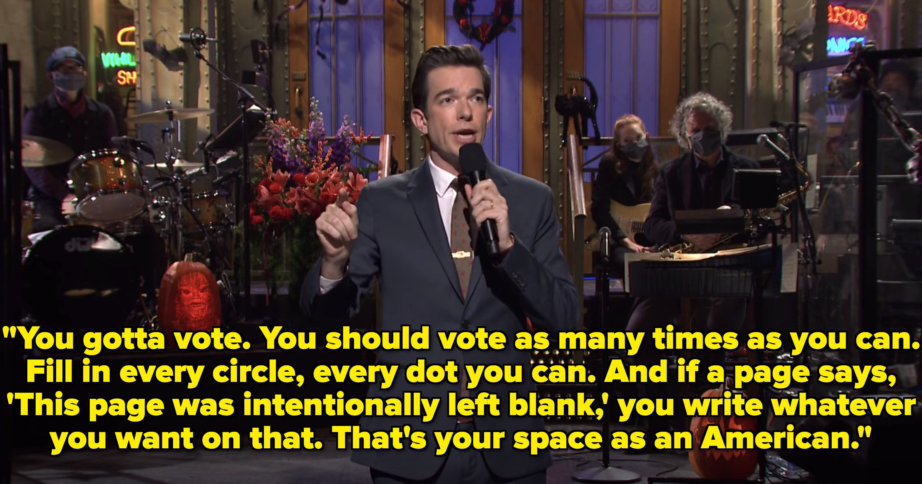 &quot;You gotta vote. You should vote as many times as you can. Fill in every circle, every dot you can. And if a page says, &#x27;This page was intentionally left blank,&#x27; you write whatever you want on that. That&#x27;s your space as an American.&quot;