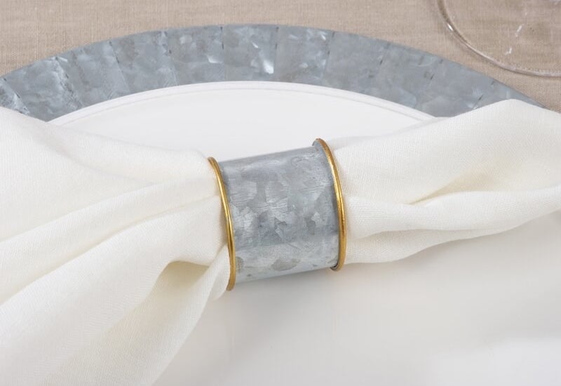 silver and gold napkin rings