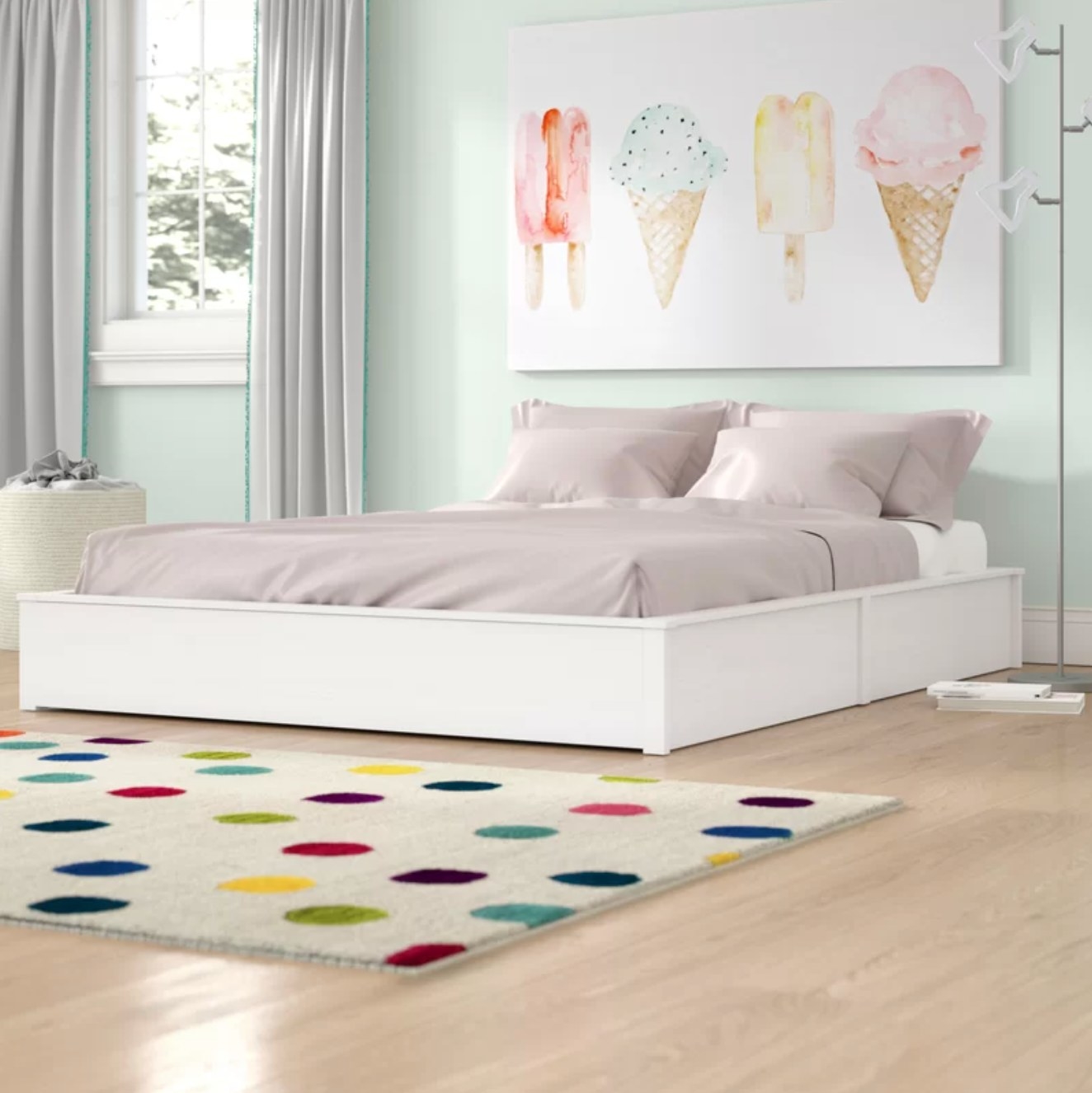 The platform bed in white