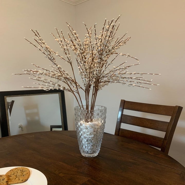 Reviewer photo of the flowers in a glass vase