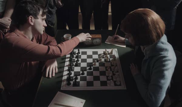 Beth playing a game of chess
