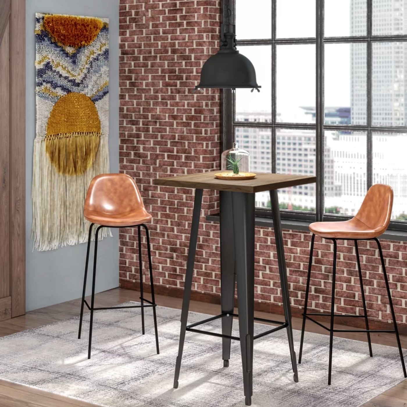 The set of bar stools in honey