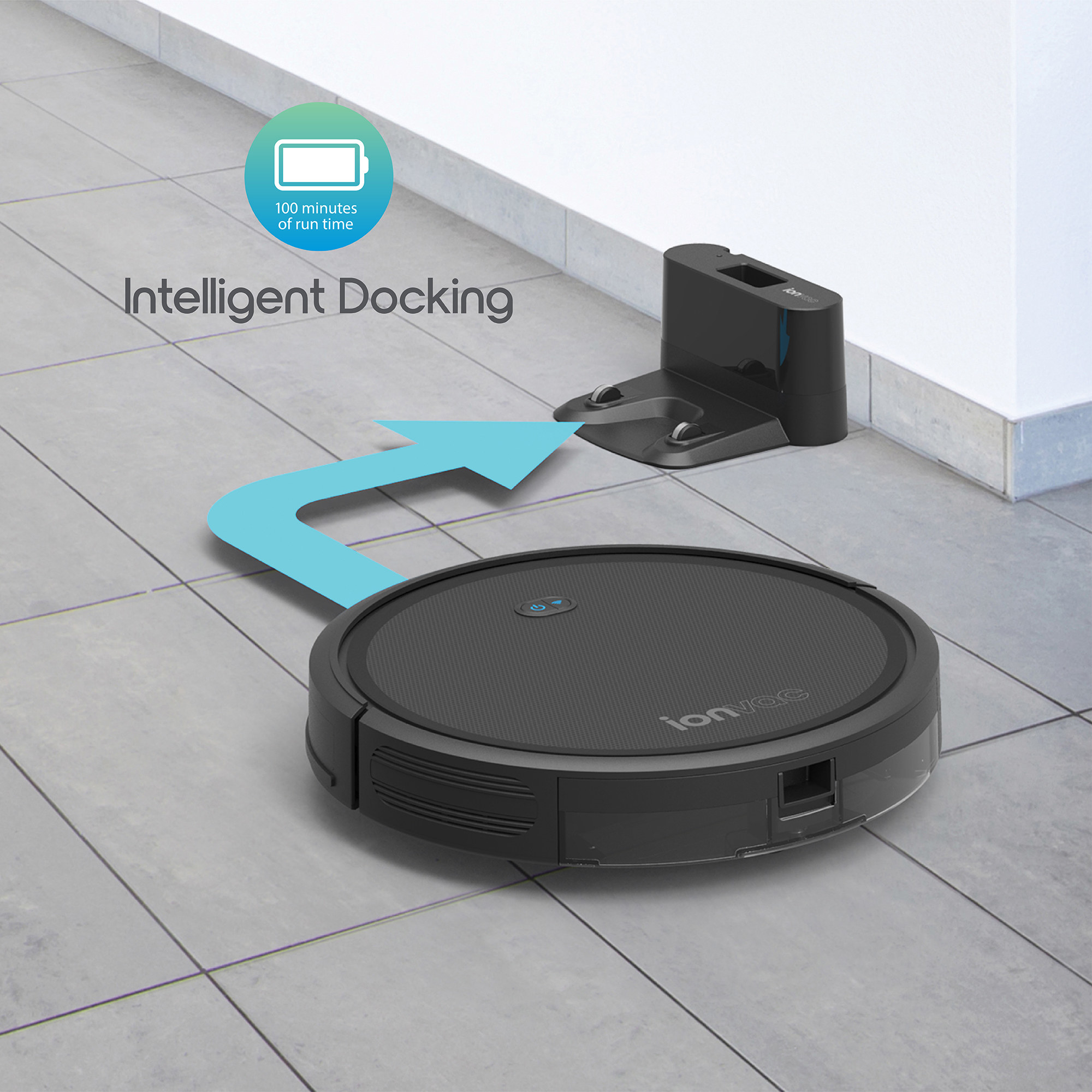 The black robot vacuum