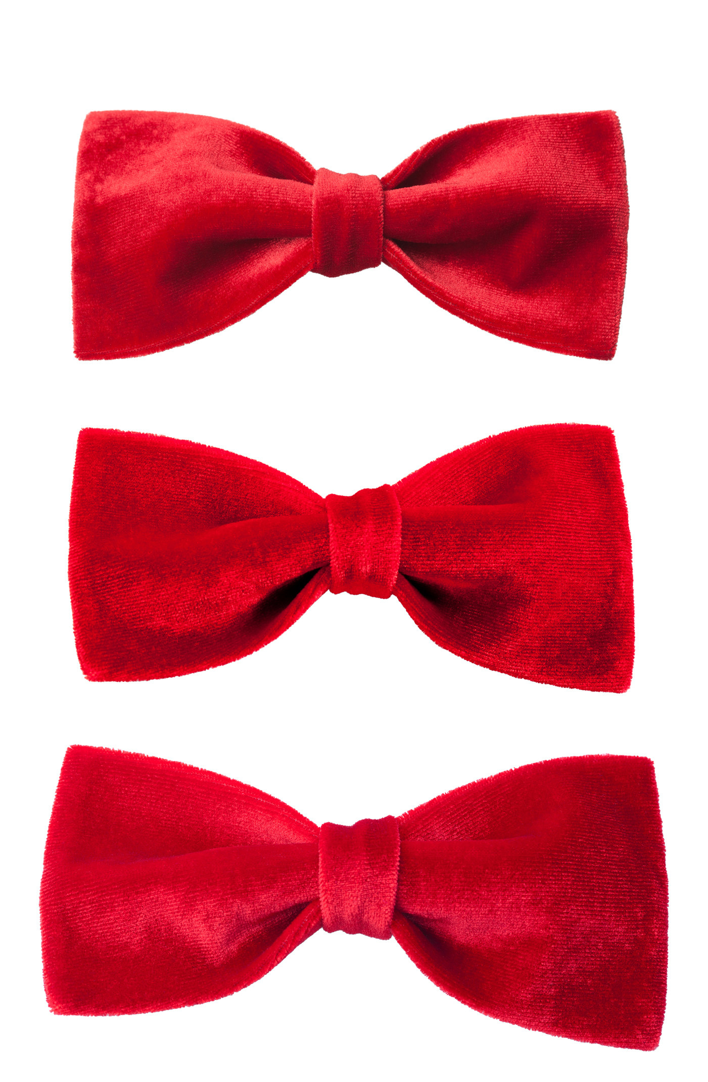 Very fine red bow ties isolated on a white background