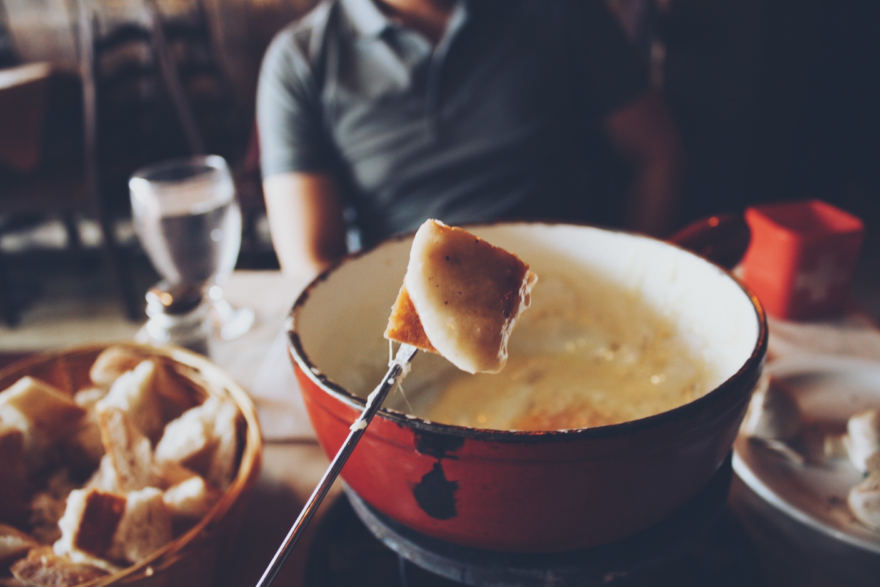 Bread that was dipped in cheese fondue