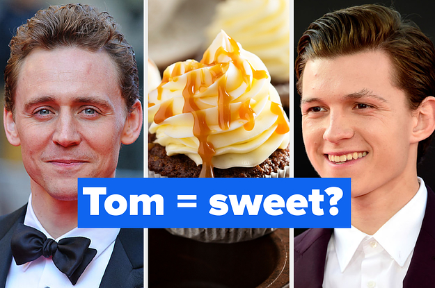 Tom Hiddleston, Tom Holland, and a cupcake
