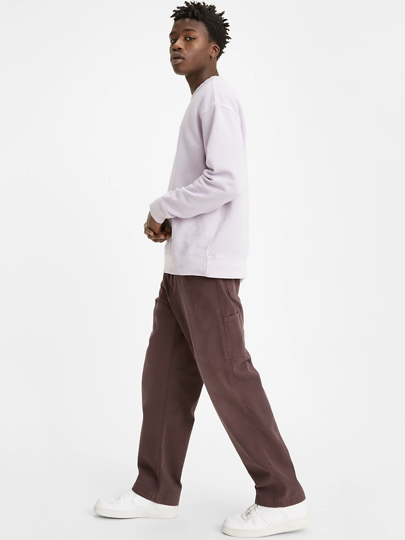 loose mauve jeans with side pockets