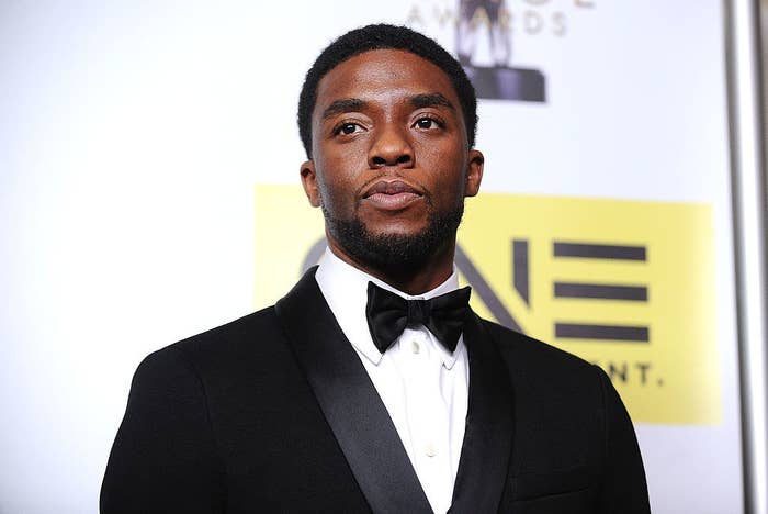 Chadwick Boseman on the red carpet at the NAACP Awards in 2016