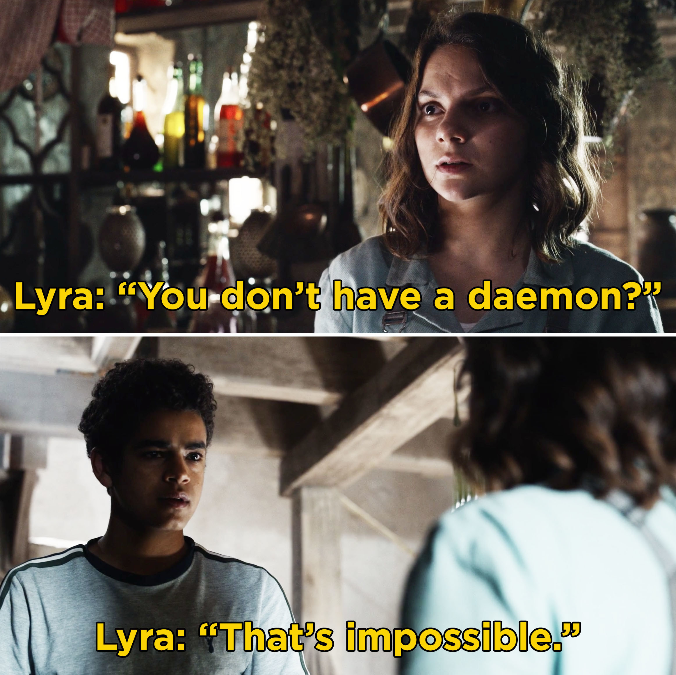 Lyra asking Will, &quot;You don&#x27;t have a daemon?&quot;