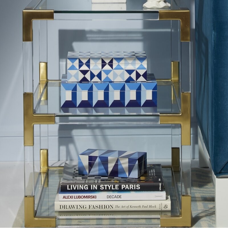 The blue and white box