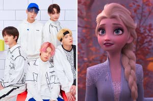 an image of tomorrow by together next to an image of elsa from frozen