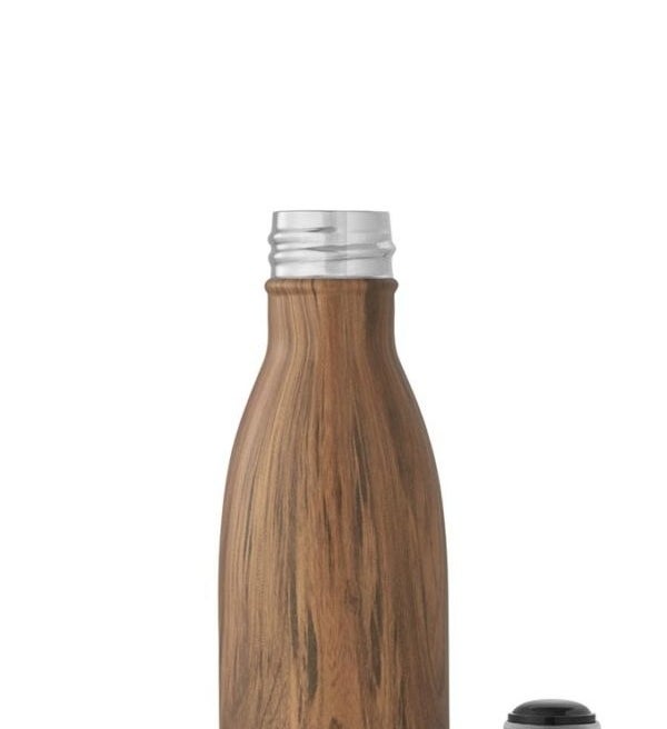 the teakwood insulated stainless steel bottle