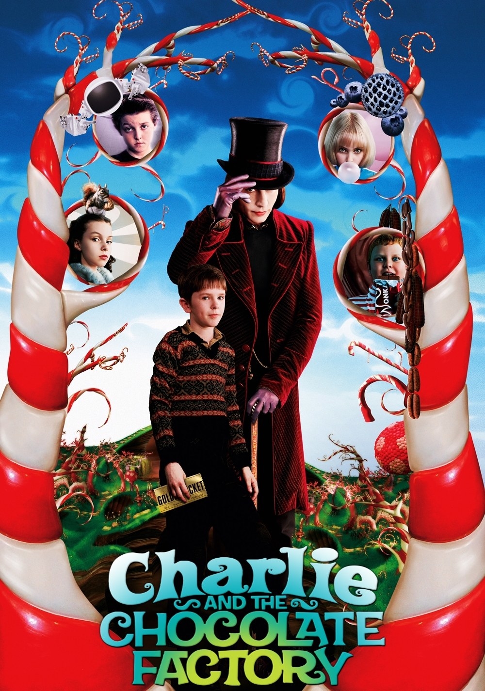 The poster of Charlie and the Chocolate Factory.