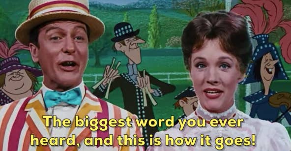 Mary and Bert from &quot;Mary Poppins&quot; singing &quot;Supercalifragilisticexpialidocious&quot;