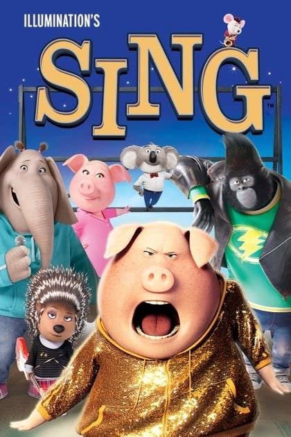 The poster of the movie Sing
