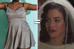 A checkered sun dress and Lidia from "Cable Girls"
