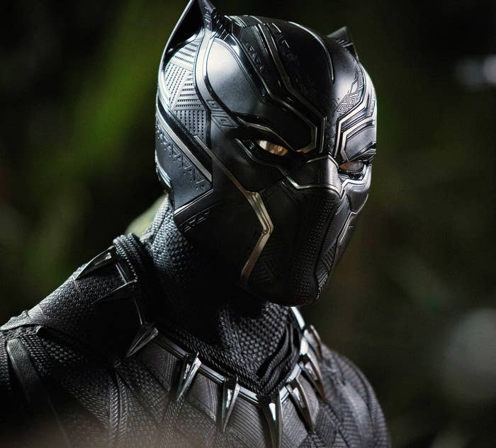 Black Panther in his mask and costume