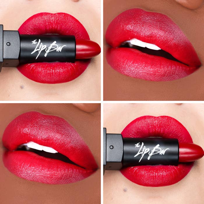 Lips wearing a red lipstick
