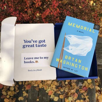 book of the month box with a bookmark and memorial by brian washington
