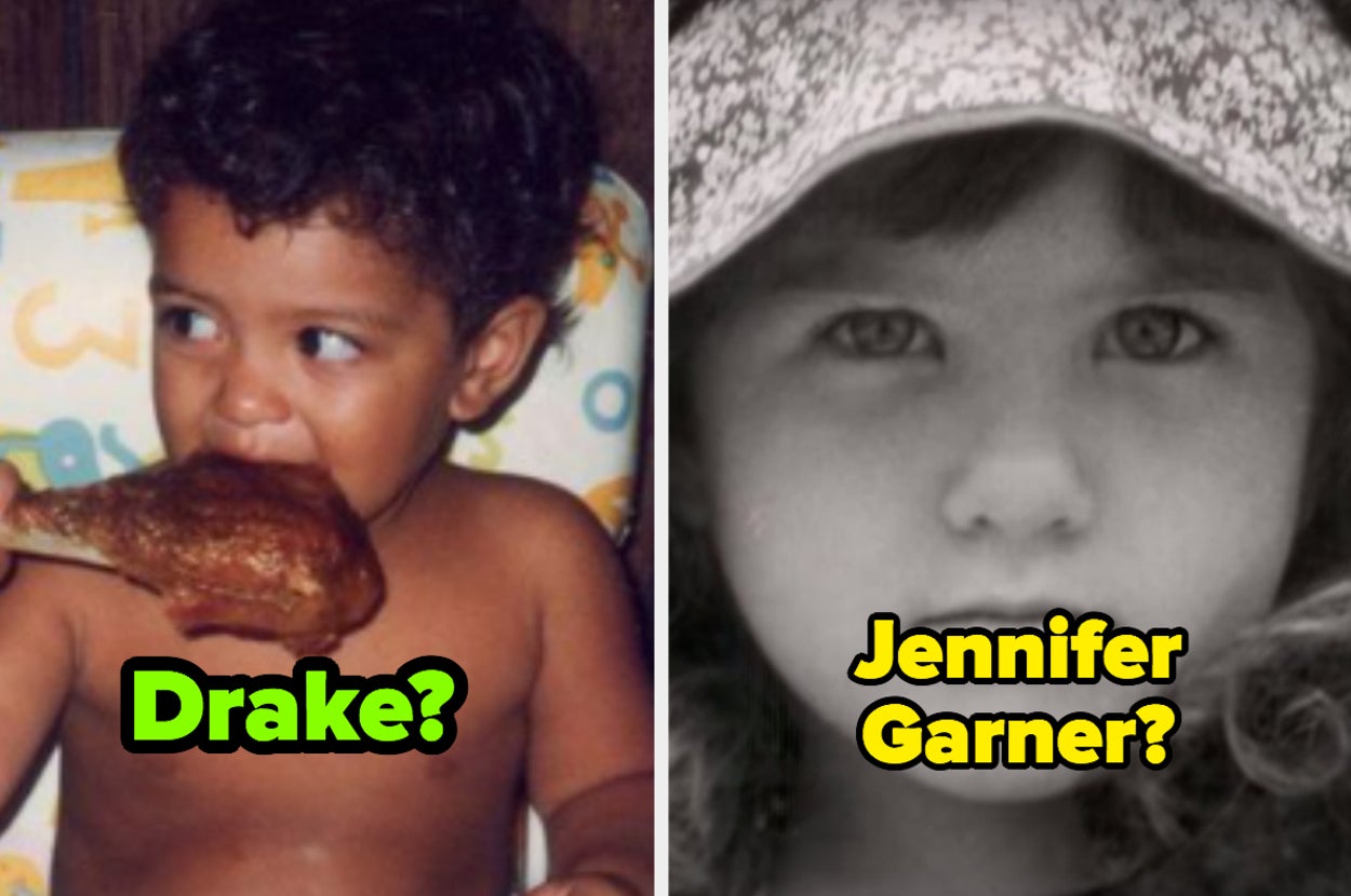 Bruno Mars as a baby and Jennifer Aniston as a young child