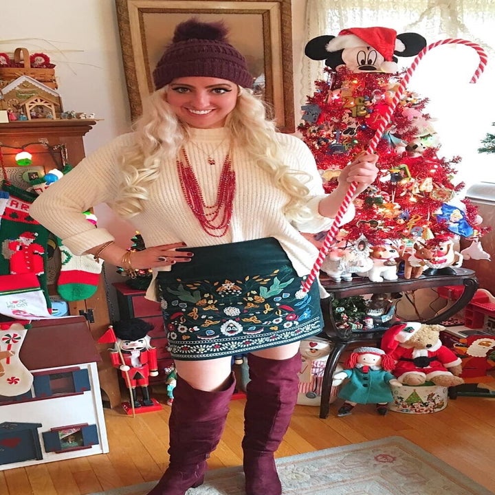 A different reviewer wearing the same skirt