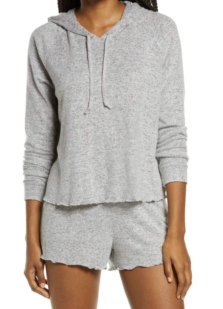 Model wears BP All tucked in short pajama pants