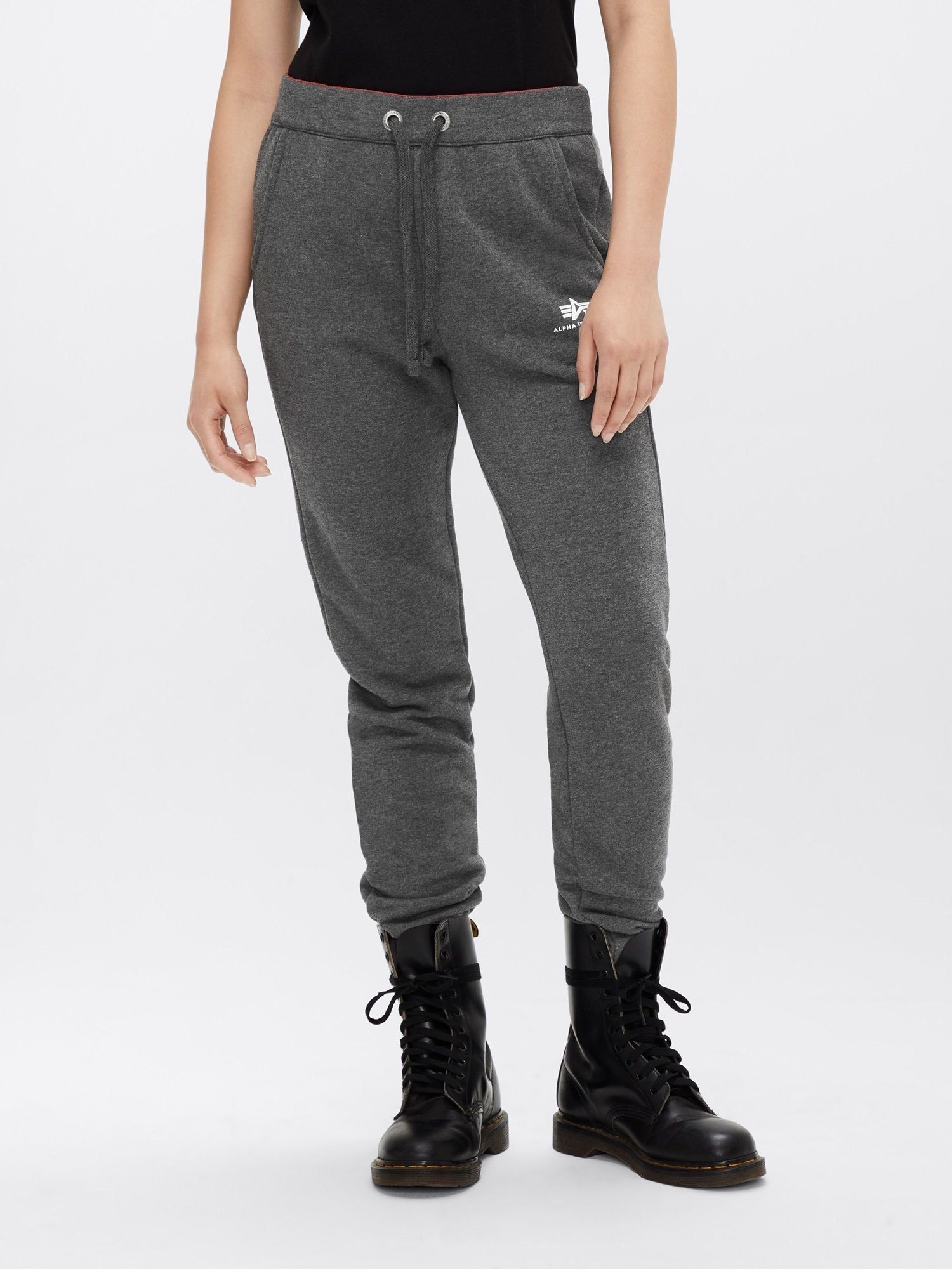 close up of model wearing basic sweat pant