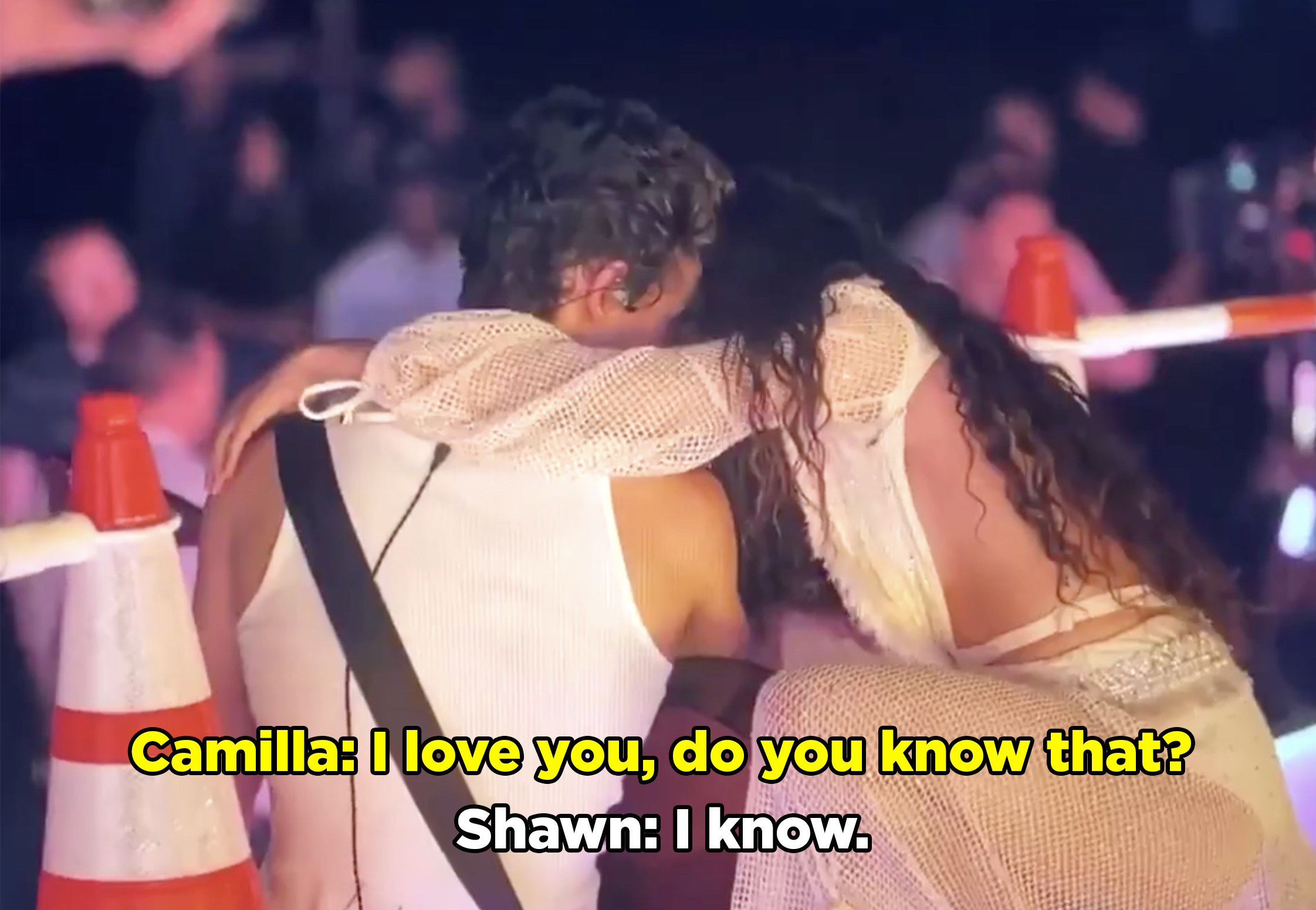 Camilla asking Shawn if he knows that she loves him and he replies that he does