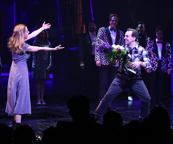 Barbara and Adam doing curtain calls of the musical