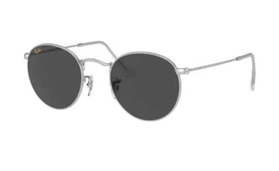 Ray Ban icons retro sunglasses with round lenses in gold leo/dark grey