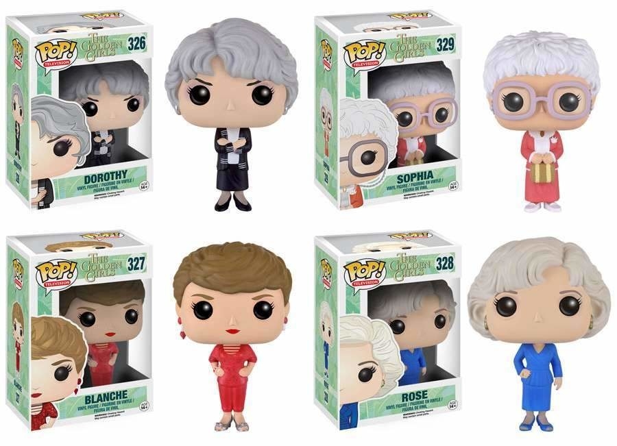 all four golden girls as funko pop characters