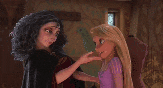 Gothel tapping Rapunzel&#x27;s nose