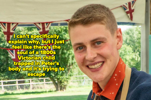 Peter from The Great British Bake Off being compared to a 1800s Victorian child