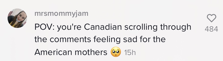 Commenter saying they are a Canadian who feels bad for Americans.