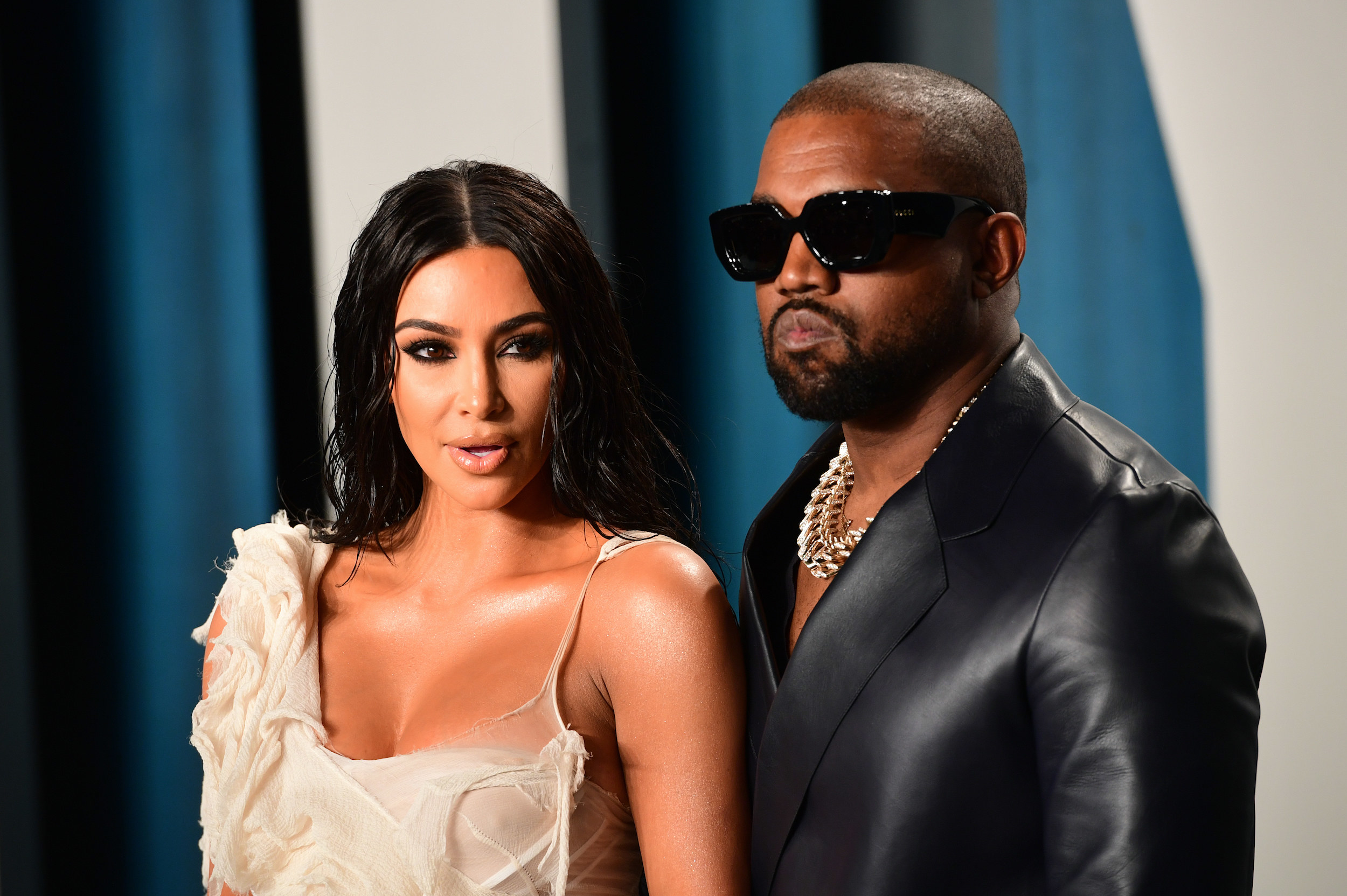Kim Kardashian and Kanye West attending the Vanity Fair Oscar Party held at the Wallis Annenberg Center for the Performing Arts in Beverly Hills, Los Angeles, California, USA
