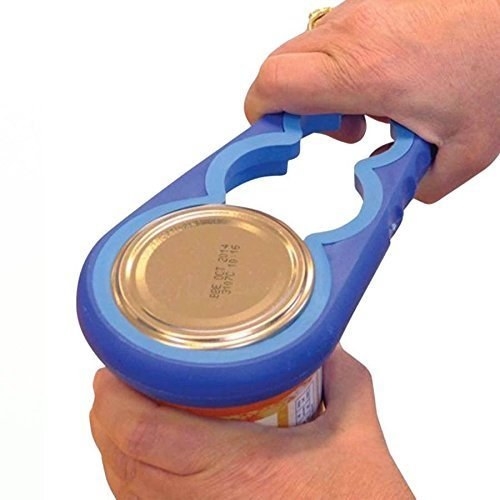 Blue jar opener with four different size options.
