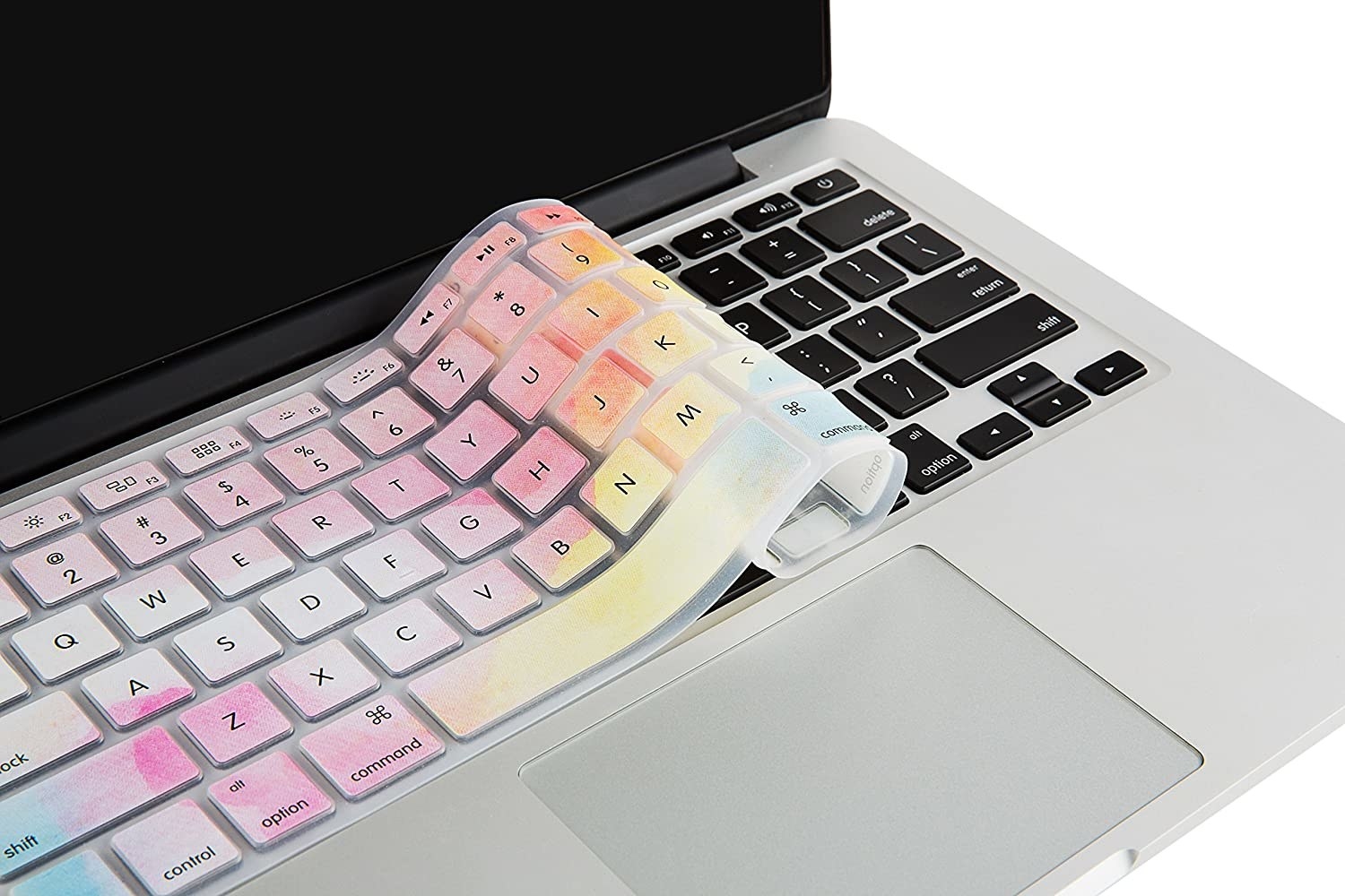 colorful keyboard cover on a mac laptop
