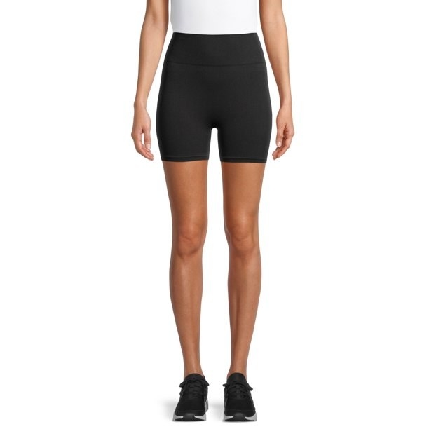 Model in black bike shorts