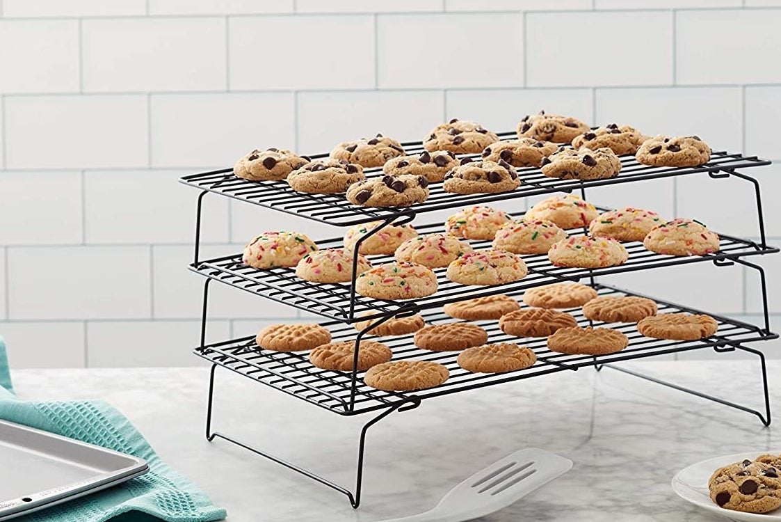the cookies on a cooling rack
