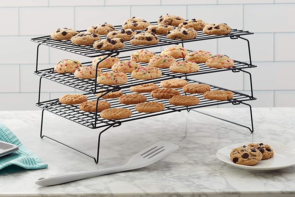 the cookies on a cooling rack