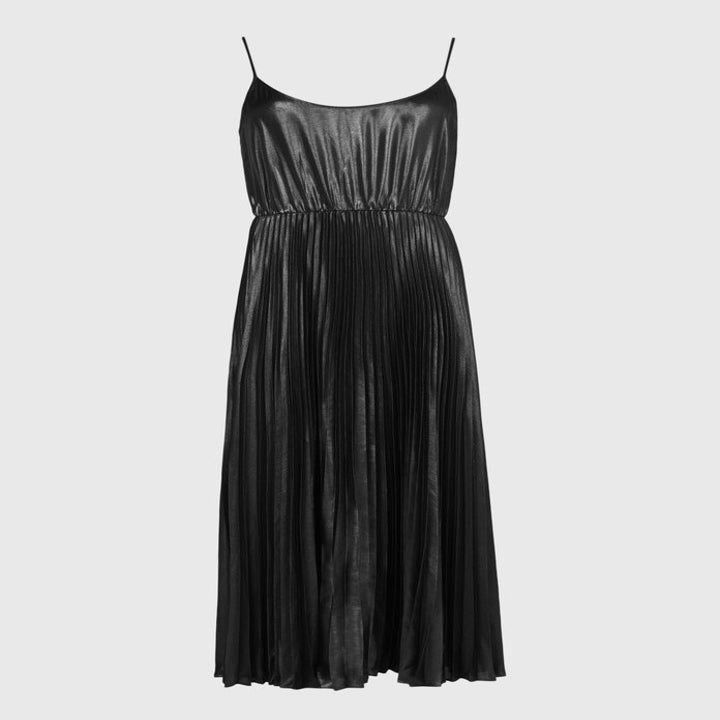 The black spaghetti-strap dress