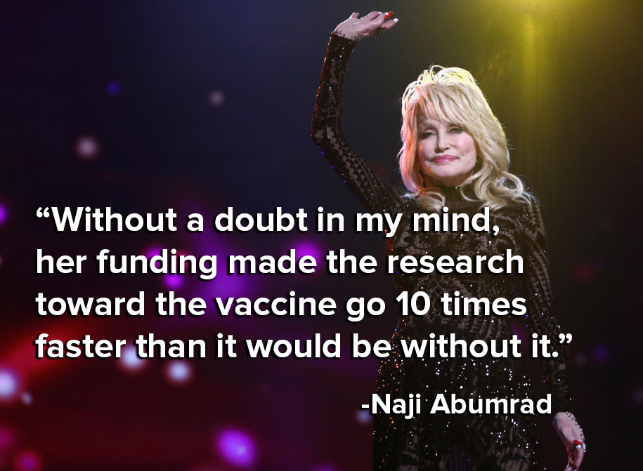 Abumrad says Dolly&#x27;s donation helped the research go ten times faster