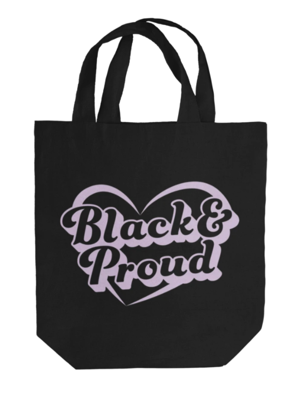 black and proud tote bag 
