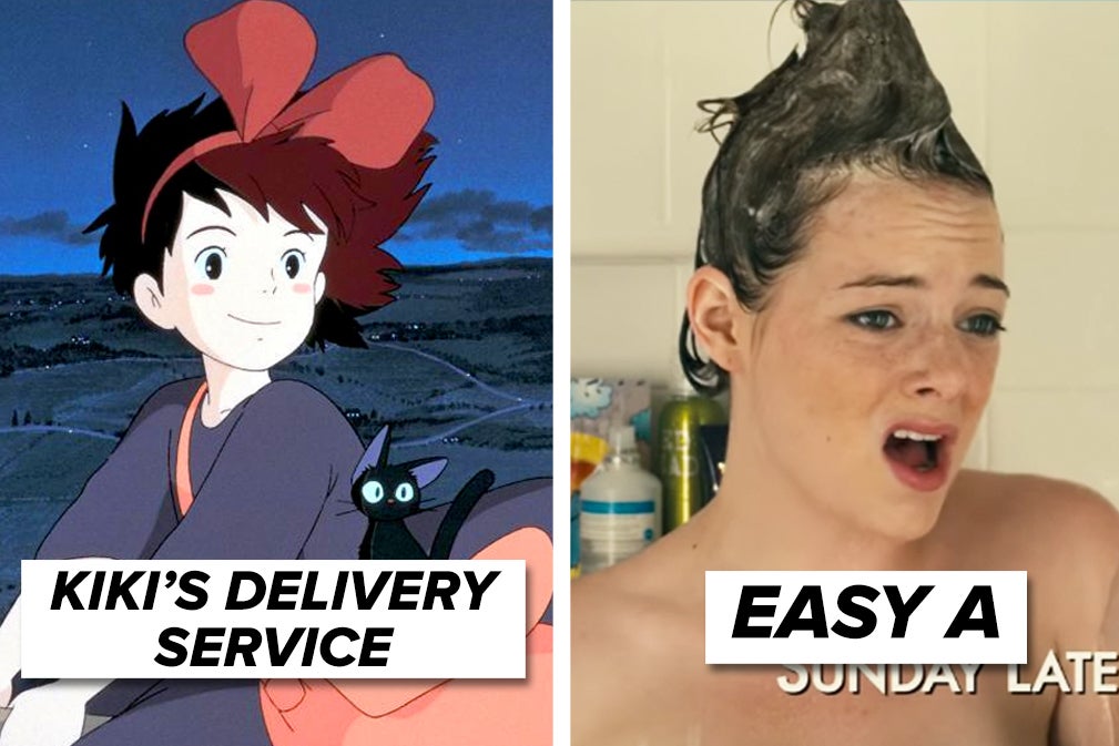 Side by side of Kiki and her black cat from