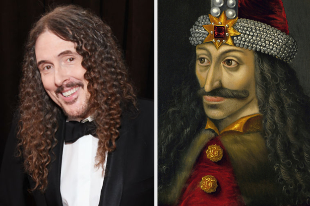 Side-by-side images of Weird Al and Vlad the Impaler