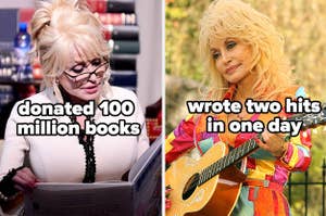 Dolly donated over 100 million books, and she wrote two hits in one day