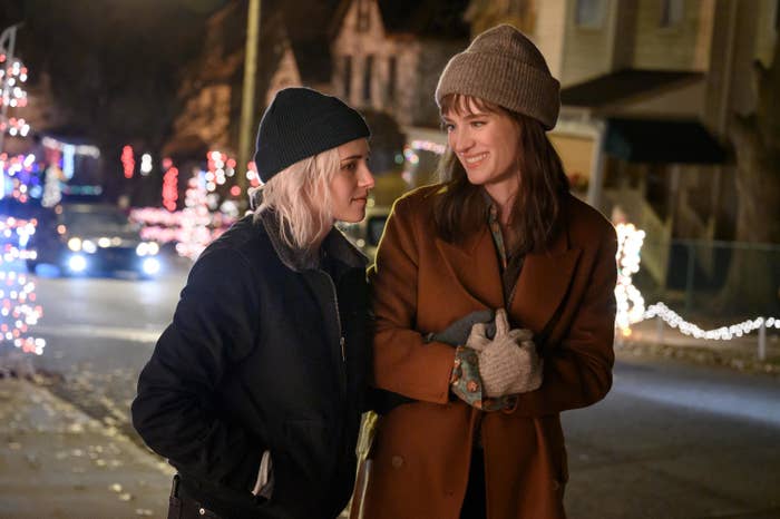 Kristen Stewart and Mackenzie Davis as Abby and Harper in &quot;Happiest Season&quot;
