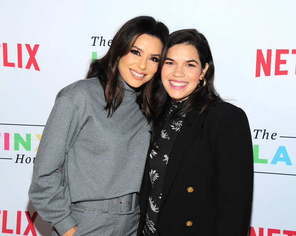 Eva Longoria and America Ferrera at a press event